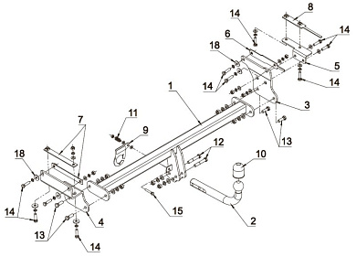 Фаркоп AUTO-HAK V 73 для NISSAN QASHQAI